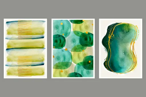 Framed Abstract Canvas Trio